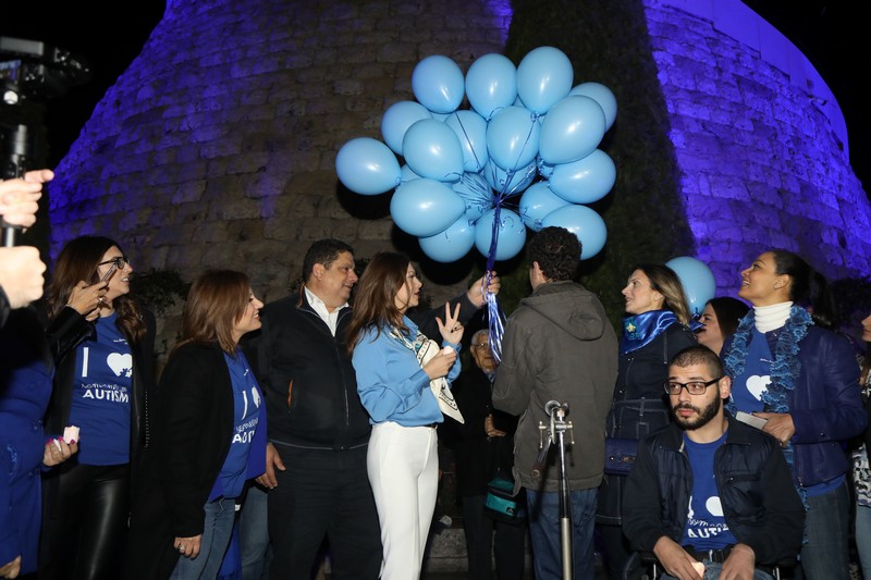 Our Lady of Lebanon in Blue for World Autism Day by the AAA - Autism Awareness Association